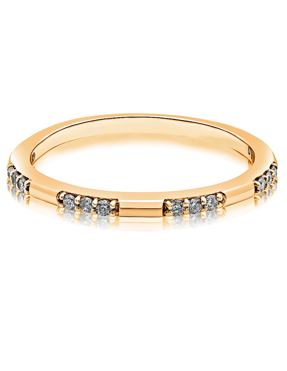 Anillo 14 k de oro diamante brillante