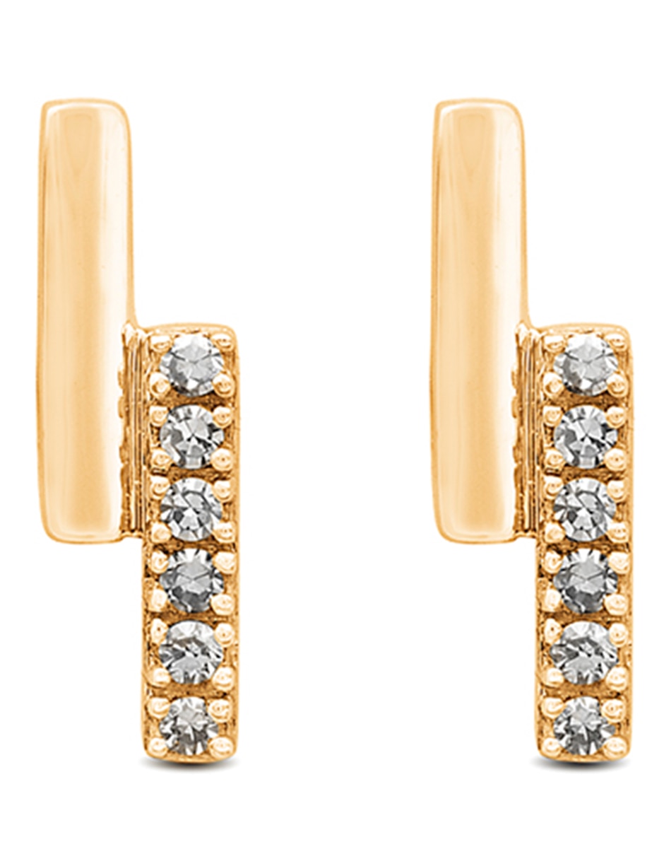 Broqueles Diama de oro con acabado pavé diamante Broqueles Diama de oro con acabado pavé diamante