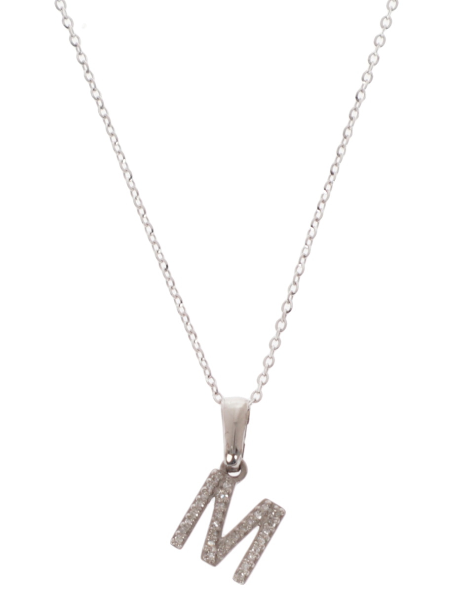 Collar de letras de oro blanco