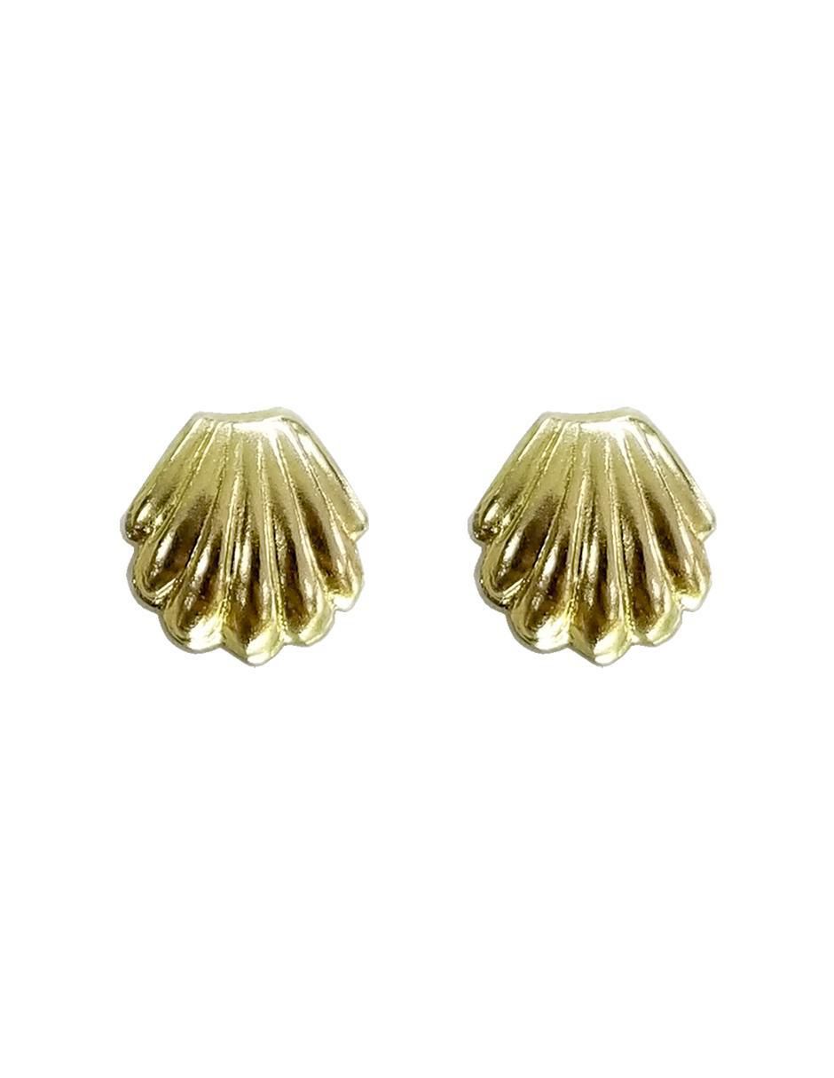 Broqueles de concha de oro con acabado brillante