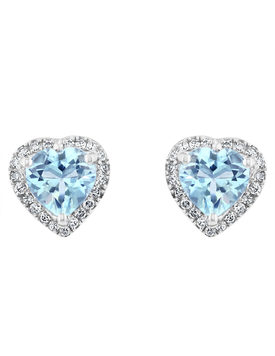 Broqueles de corazón Aquarius de oro diamante