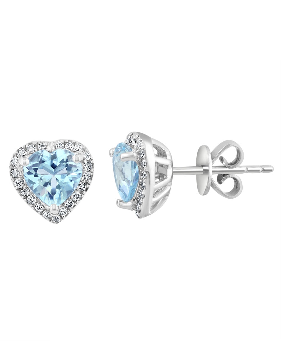 Broqueles de corazón Aquarius de oro diamante 2
