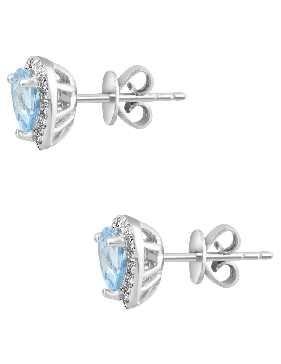 Broqueles de corazón Aquarius de oro diamante 3