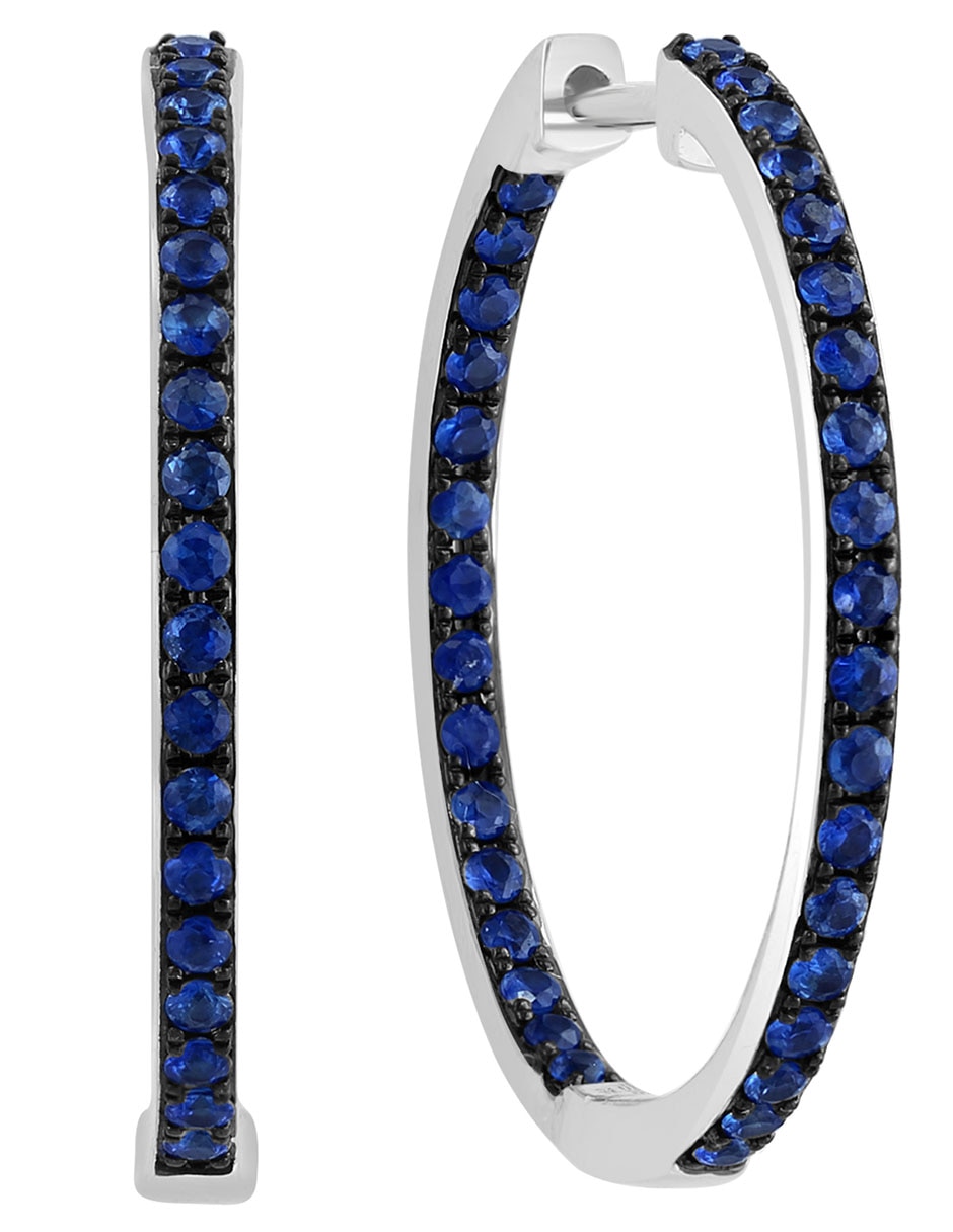 Arracadas Royale Bleu de oro con acabado pavé zafiro 2