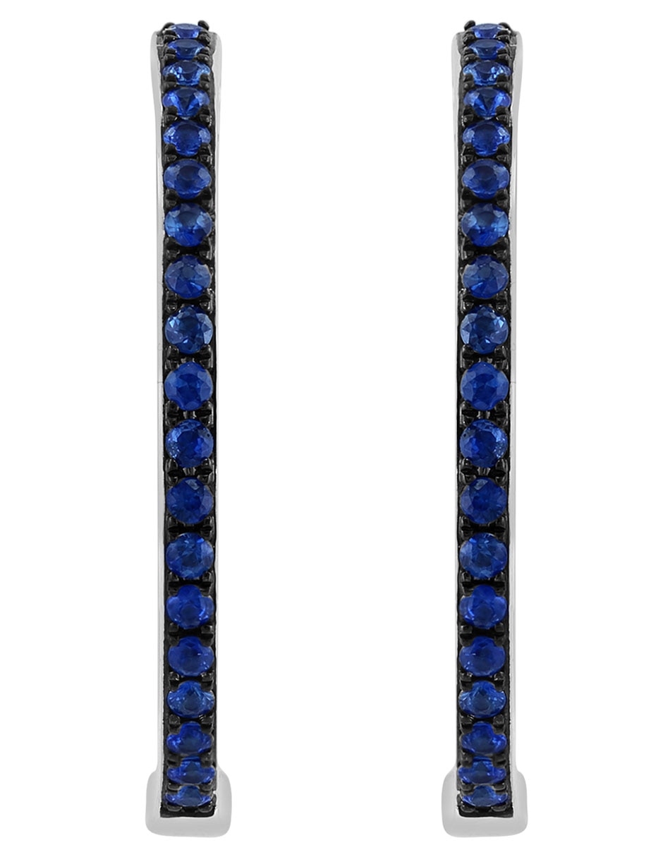 Arracadas Royale Bleu de oro con acabado pavé zafiro 3
