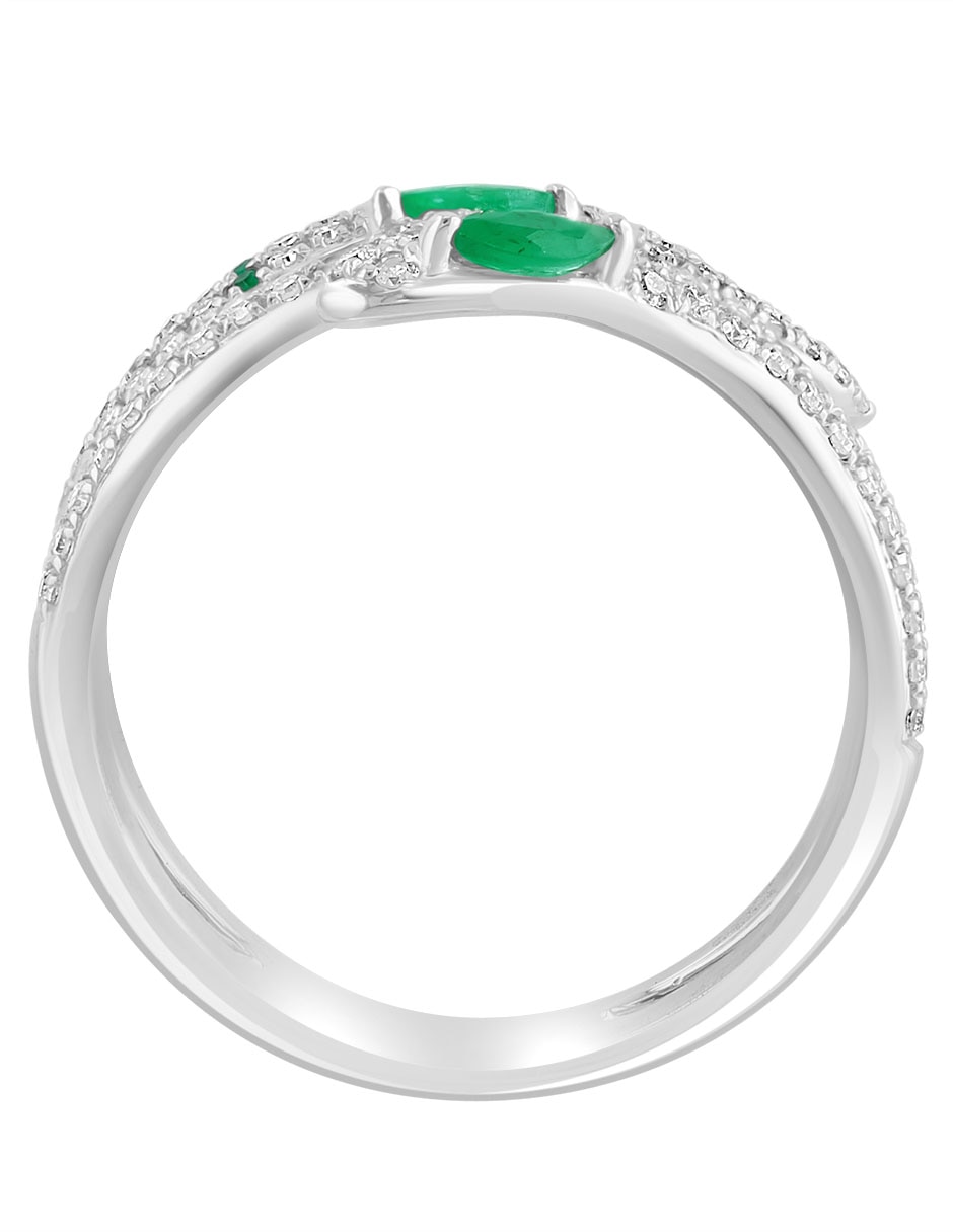 Anillo de serpiente Brasilica 14 k de oro esmeralda y diamante brillante 3