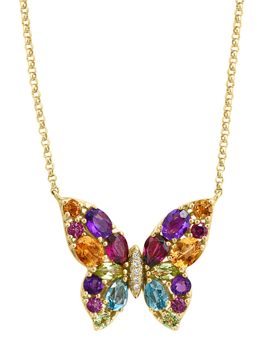 Collar de mariposa Mosaic de oro 14 K