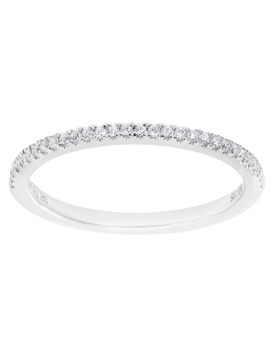 Anillo Riviere 14 k de oro blanco diamante brillante