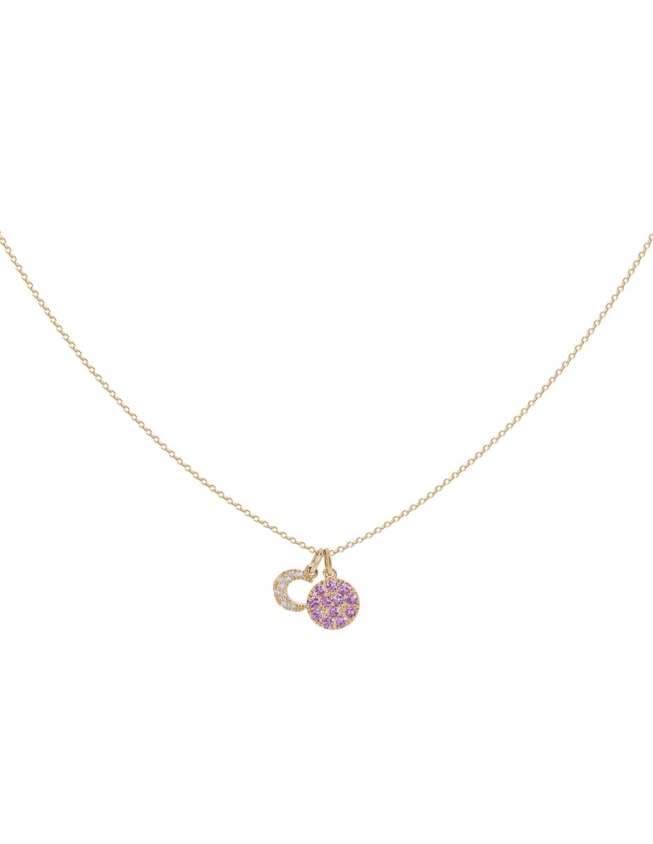 Collar de luna de oro amarillo 14 K
