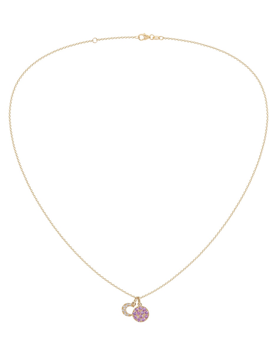 Collar de luna de oro amarillo 14 K 2