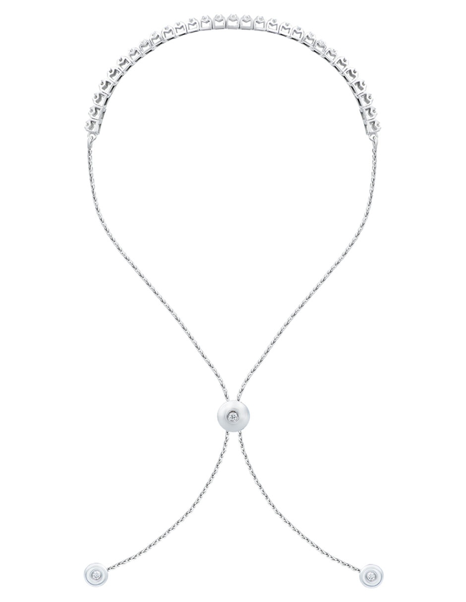 Pulsera de oro blanco 14 K con acabado brillante