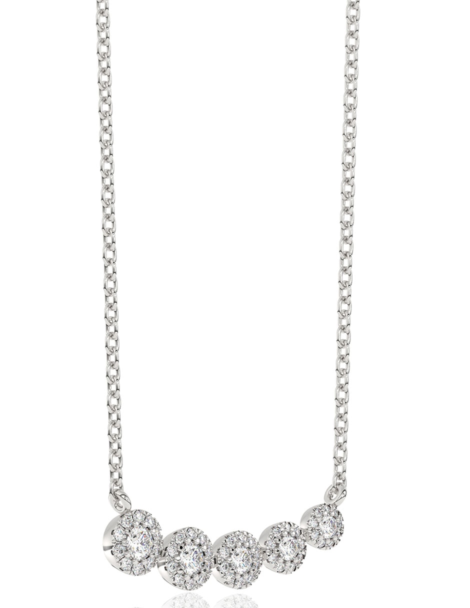 Collar de oro blanco 14 K 2