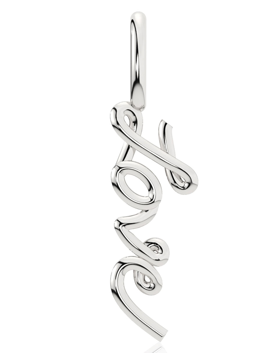 Dije de letras de oro blanco 14 K 2
