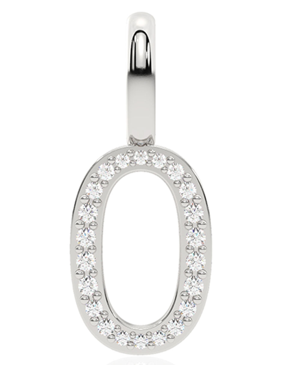 Dije de oro blanco 14 K diamante