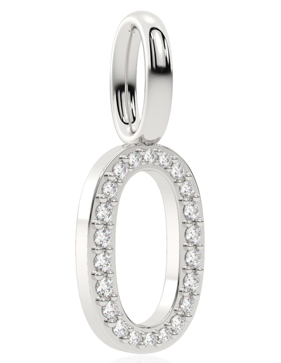 Dije de oro blanco 14 K diamante 2