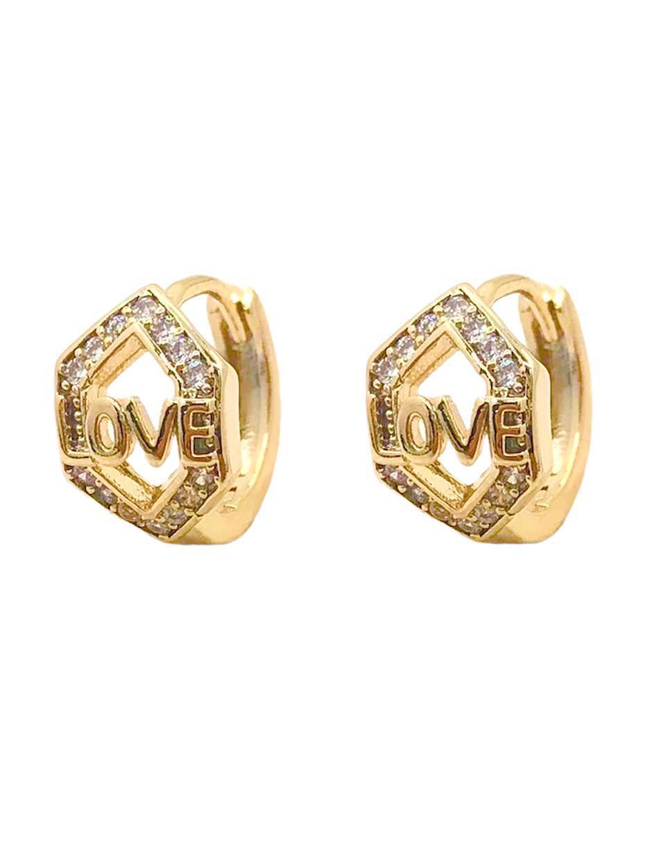 Aretes con acabado brillante zirconia Aretes con acabado brillante zirconia