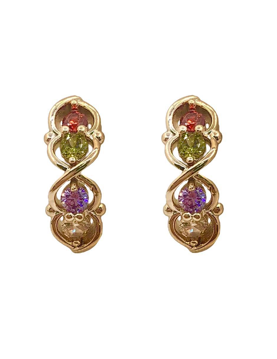 Aretes con acabado brillante zirconia 3