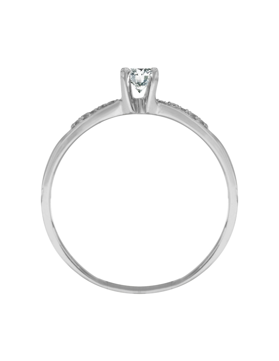 Anillo de compromiso de oro blanco 14 k Miloro diamante 3