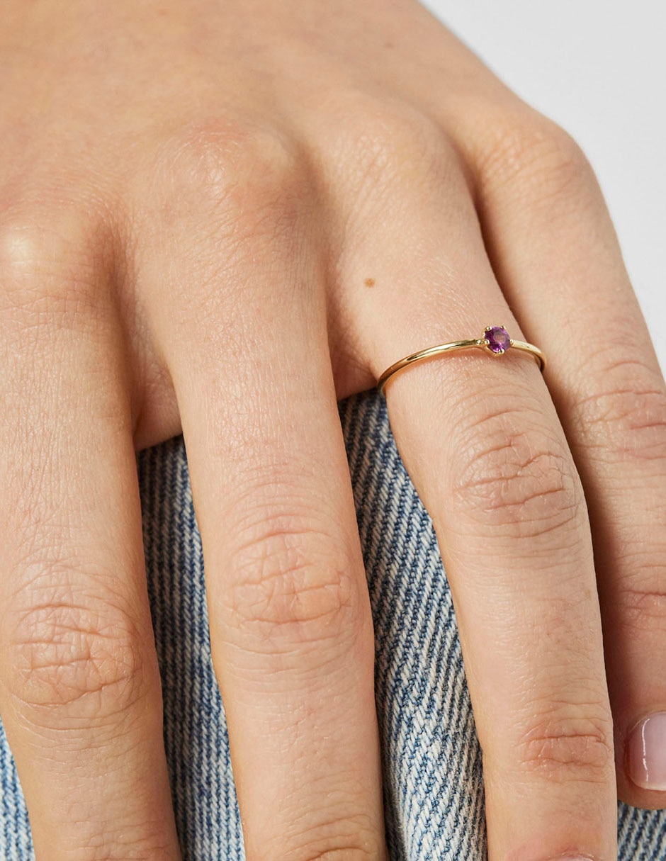 Anillo Cool joy Liverpool rodolita con acabado baño de oro 18 k 3