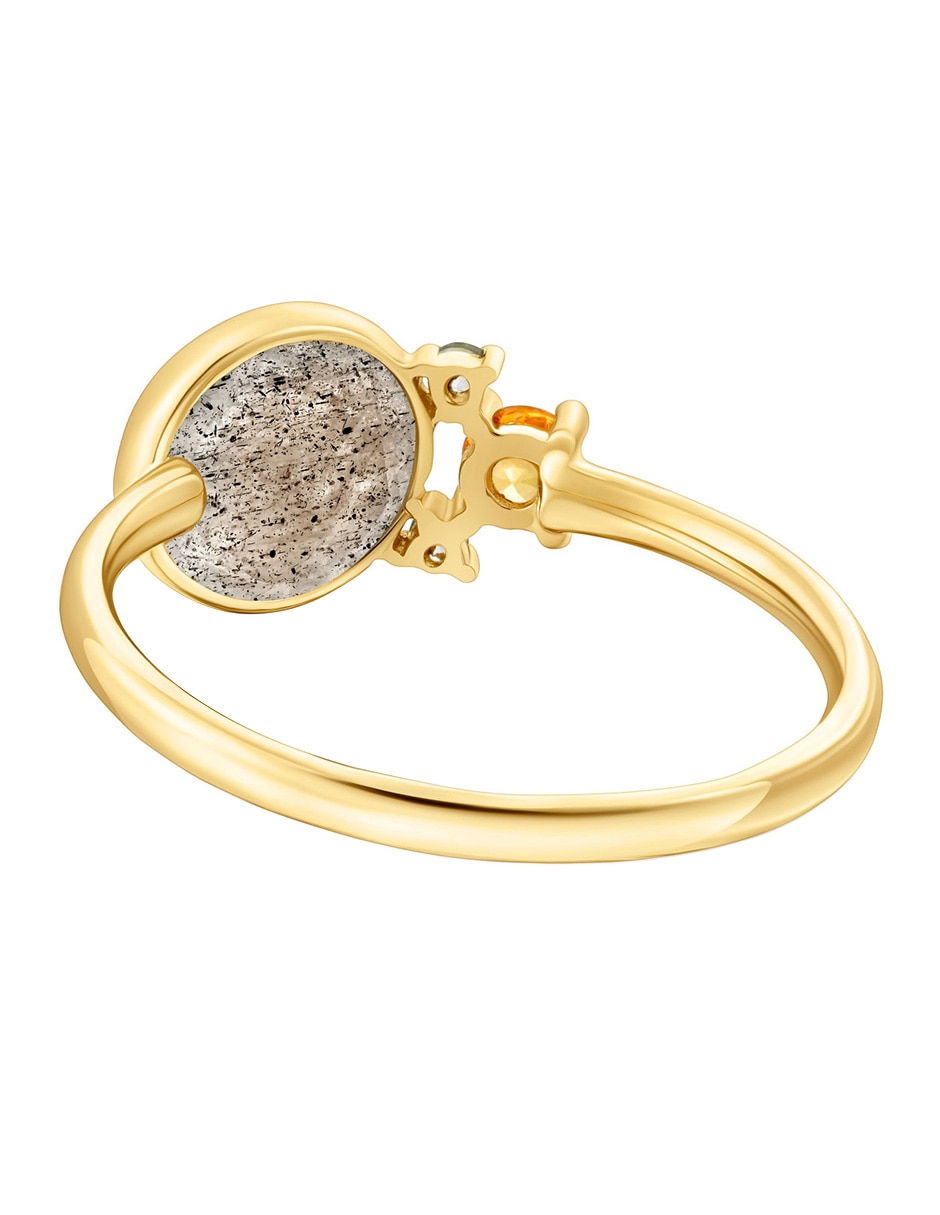 Anillo Virtual garden 18 k de oro labradorita brillante 3
