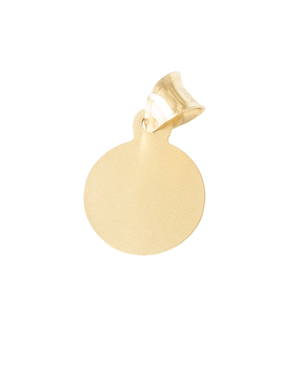 Medalla redonda de oro amarillo 14 K 2