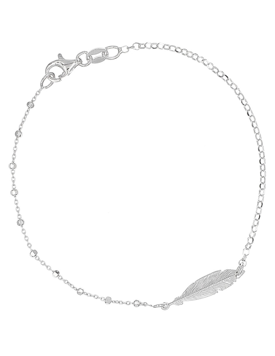 Pulsera de plata P 925 con acabado baño rodio