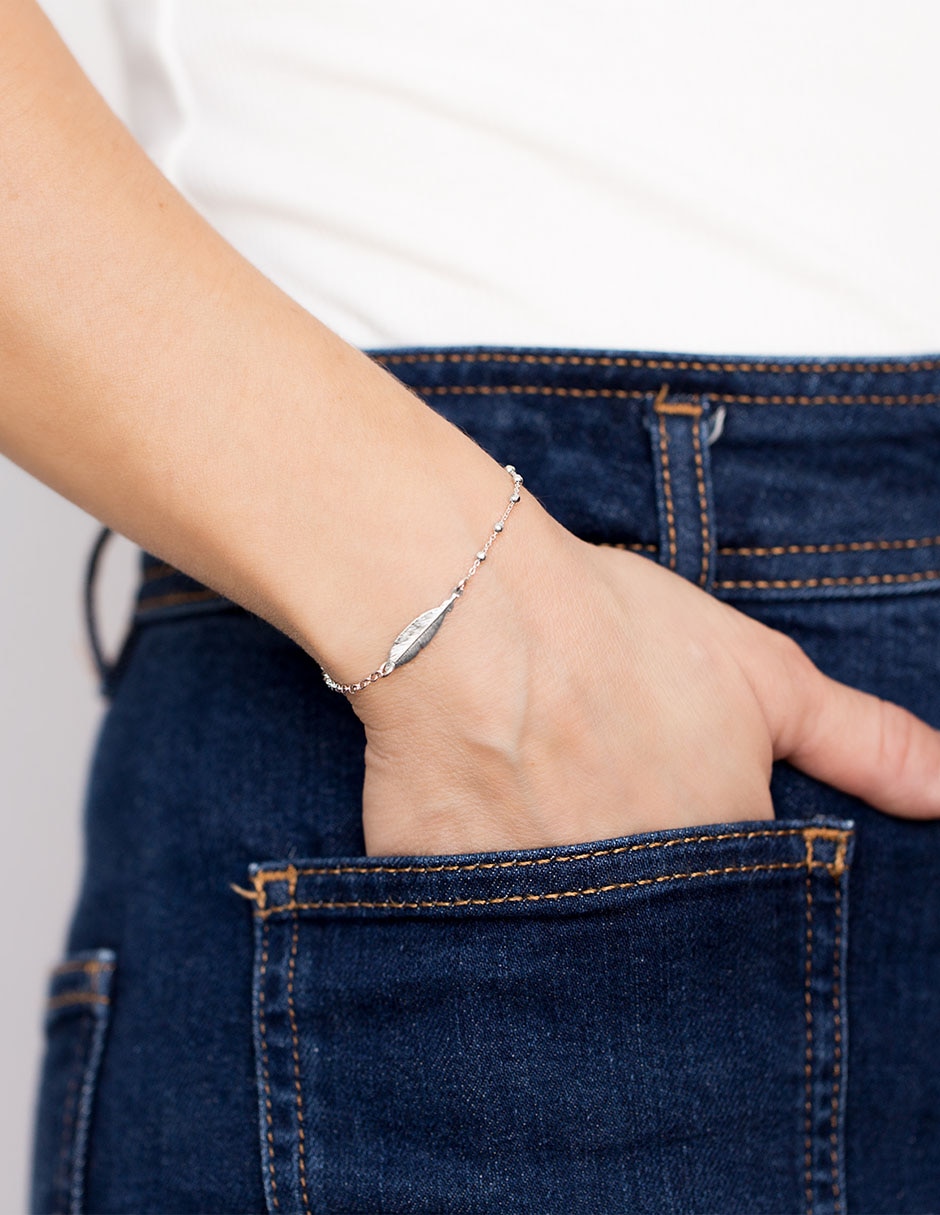 Pulsera de plata P 925 con acabado baño rodio 3
