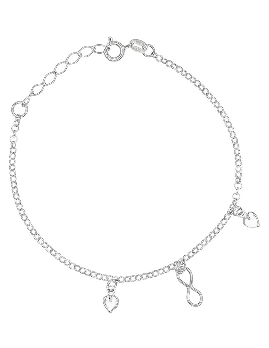 Pulsera de plata P 925 con acabado baño rodio