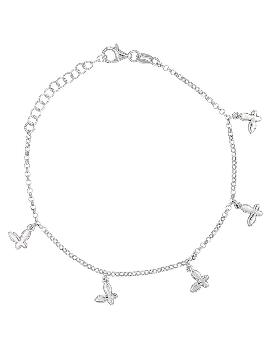 Pulsera de plata P 925 con acabado baño rodio