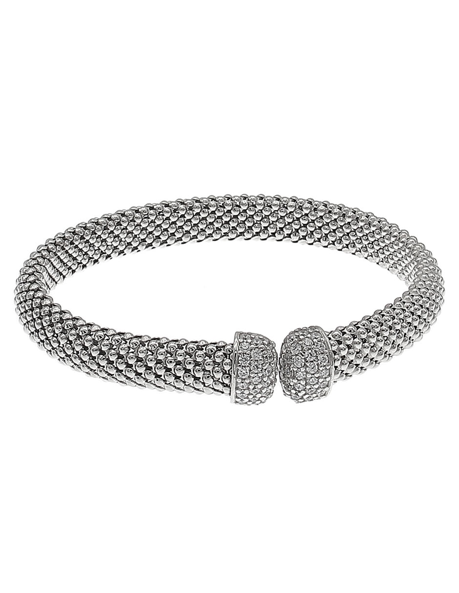 Pulsera de plata P 925 con acabado baño rodio Pulsera de plata P 925 con acabado baño rodio