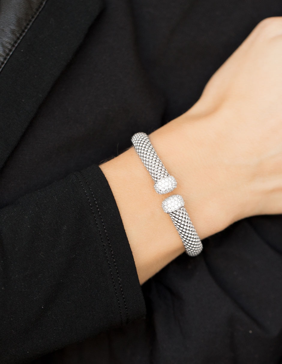 Pulsera de plata P 925 con acabado baño rodio 3