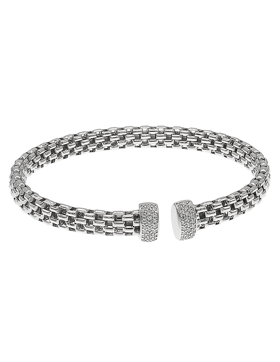 Pulsera de plata P 925 con acabado baño rodio