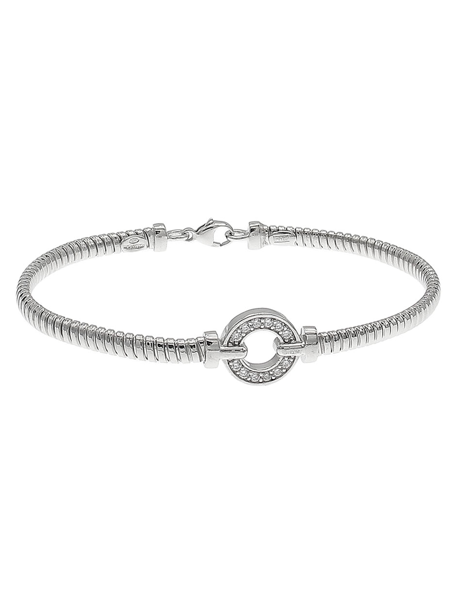 Pulsera de plata P 925 con acabado baño rodio