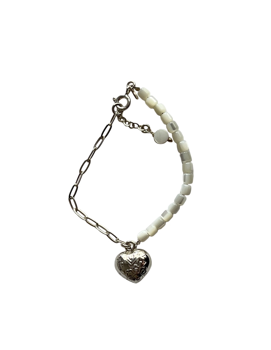 Pulsera de plata P 925 Madre Perla con acabado liso 2
