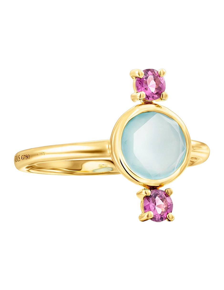 Anillo Virtual garden 18 k de oro calcedonia brillante 2