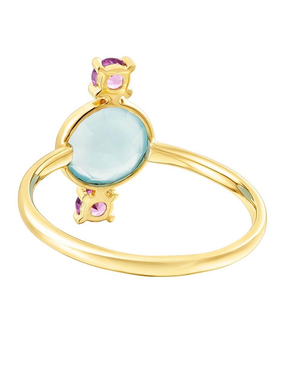 Anillo Virtual garden 18 k de oro calcedonia brillante 3