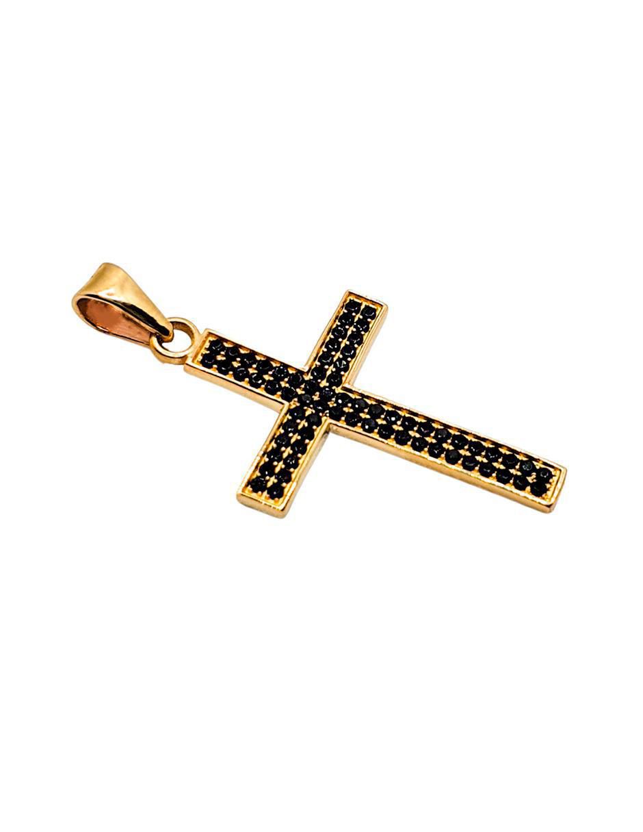Dije de cruz de oro amarillo 10 K zirconia