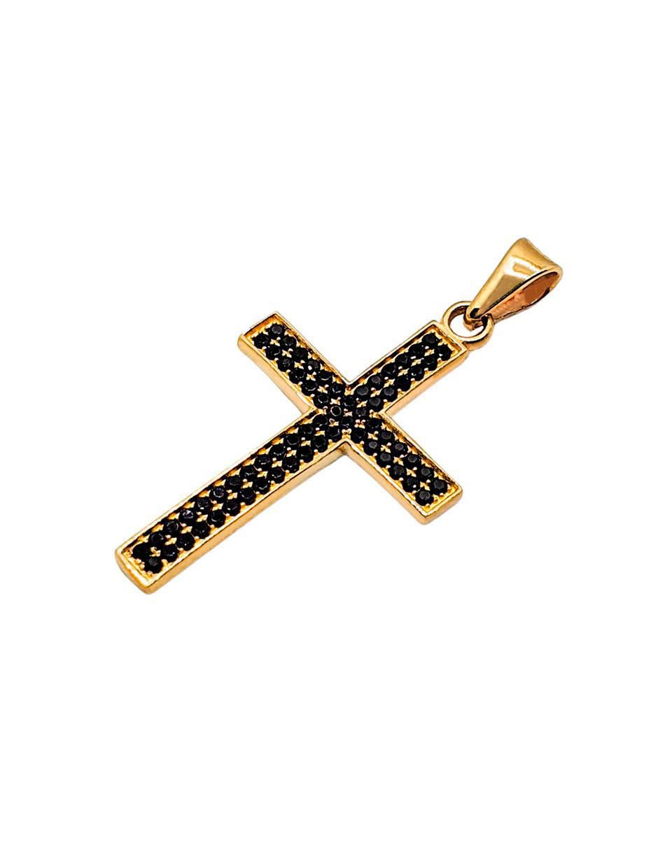 Dije de cruz de oro amarillo 10 K zirconia