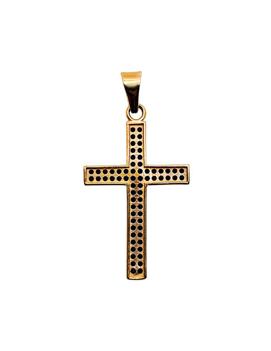 Dije de cruz de oro amarillo 10 K zirconia