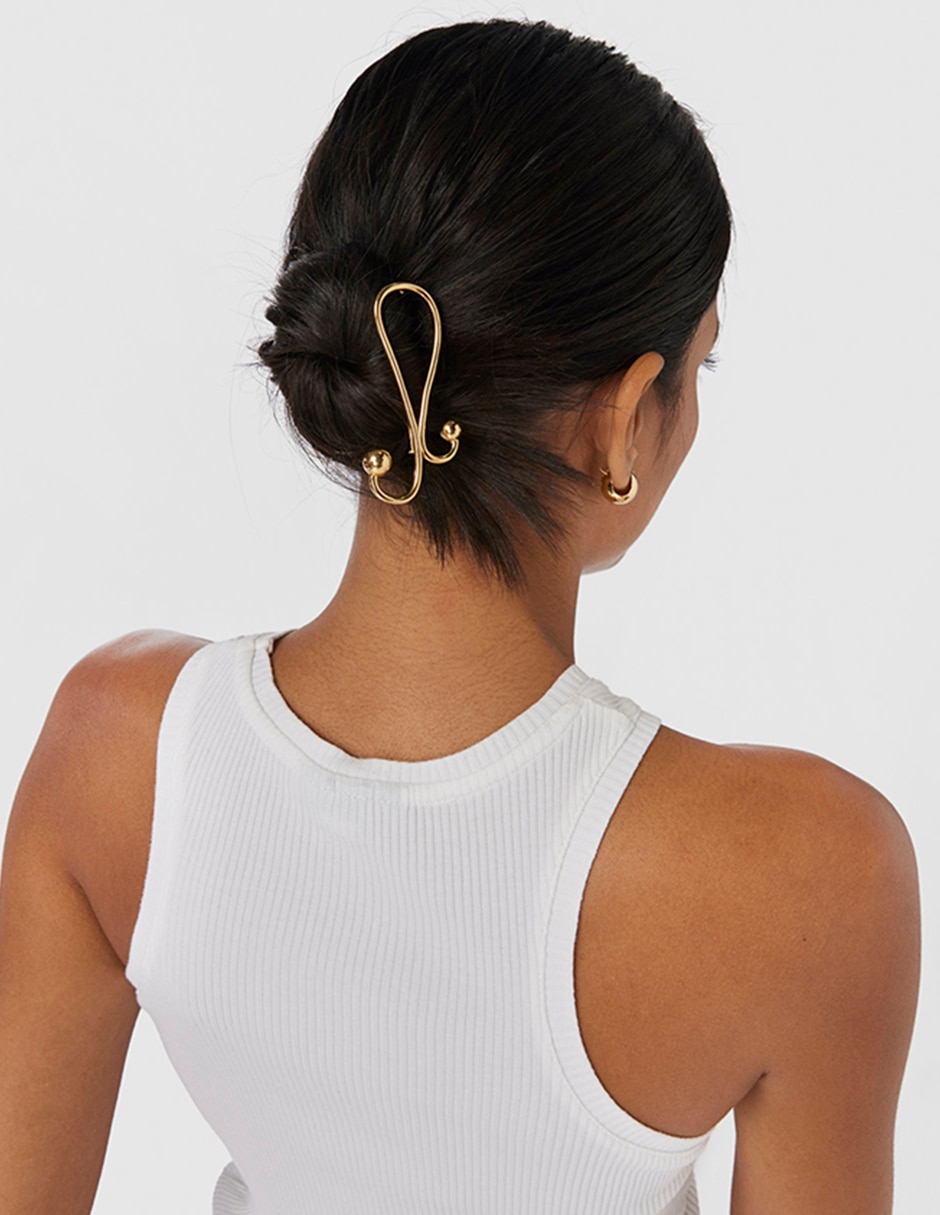 Broche curvo de plata P925 4