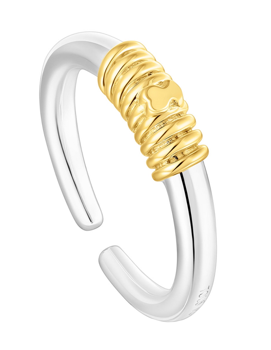 Anillo semicircular Lure de plata brillante 1