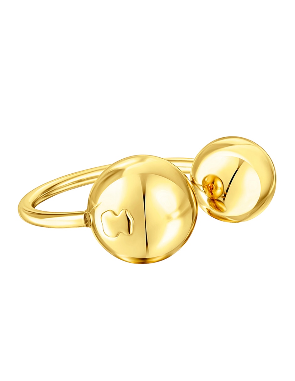 Anillo semicircular Plump P 925 de plata vermeil brillante 2
