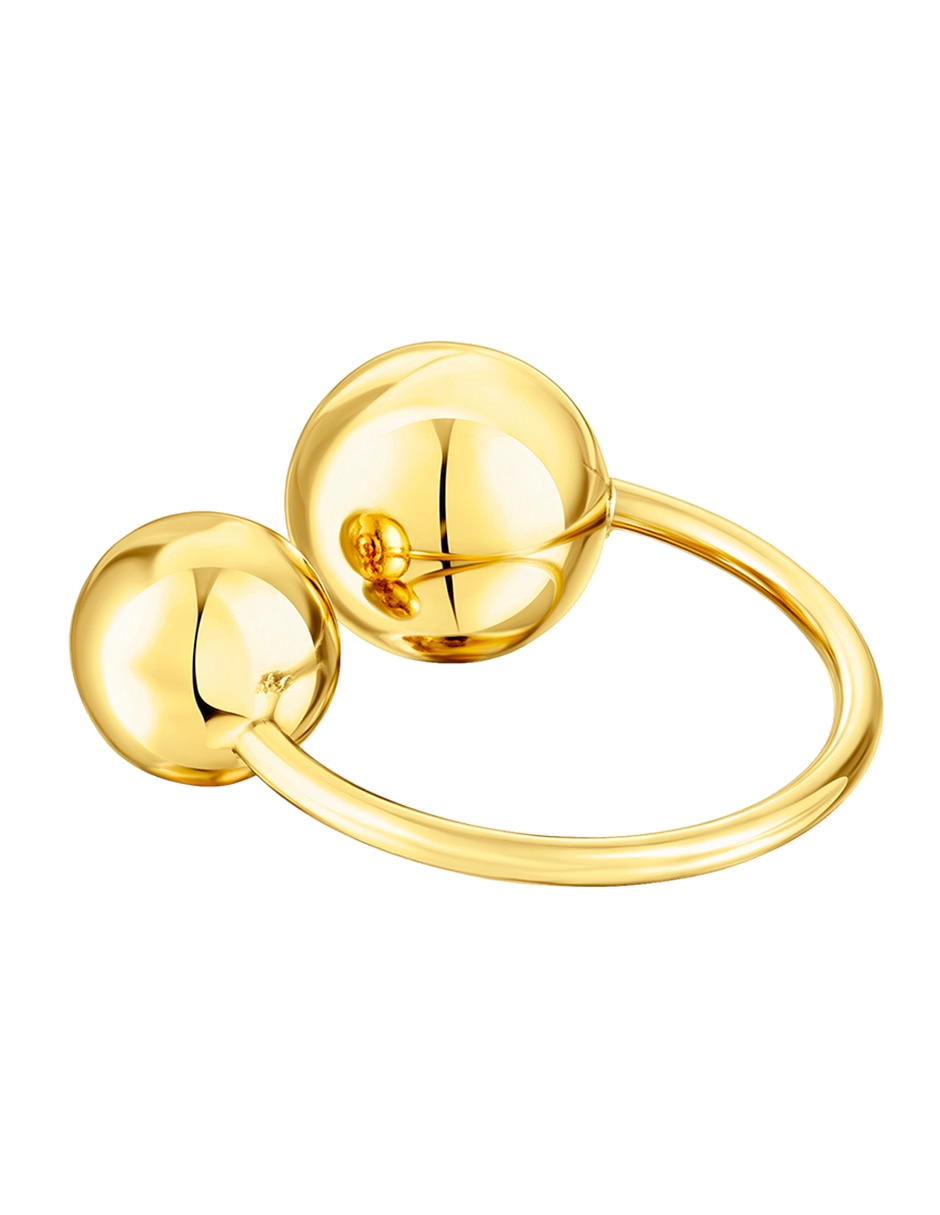 Anillo semicircular Plump P 925 de plata vermeil brillante 3
