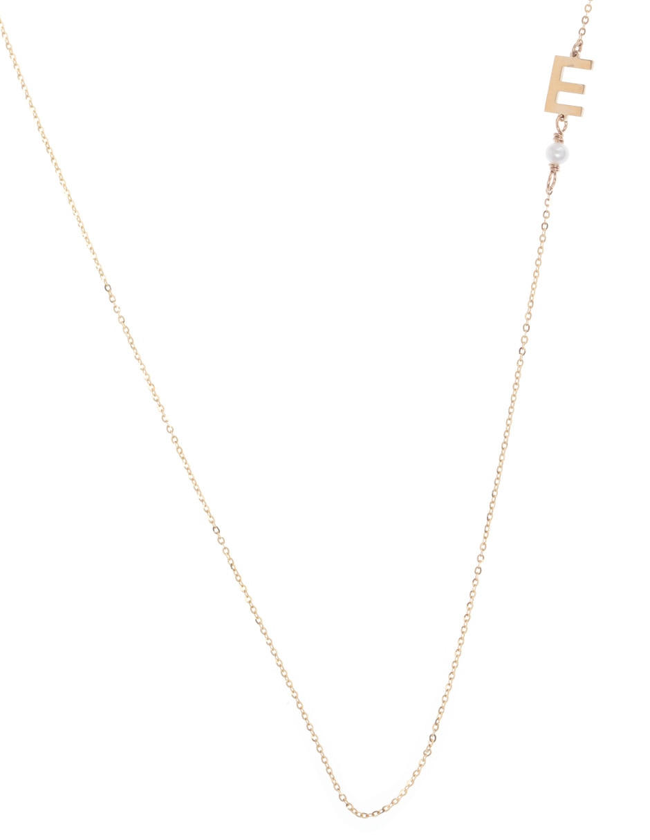 Collar de letra e de oro amarillo 14 K