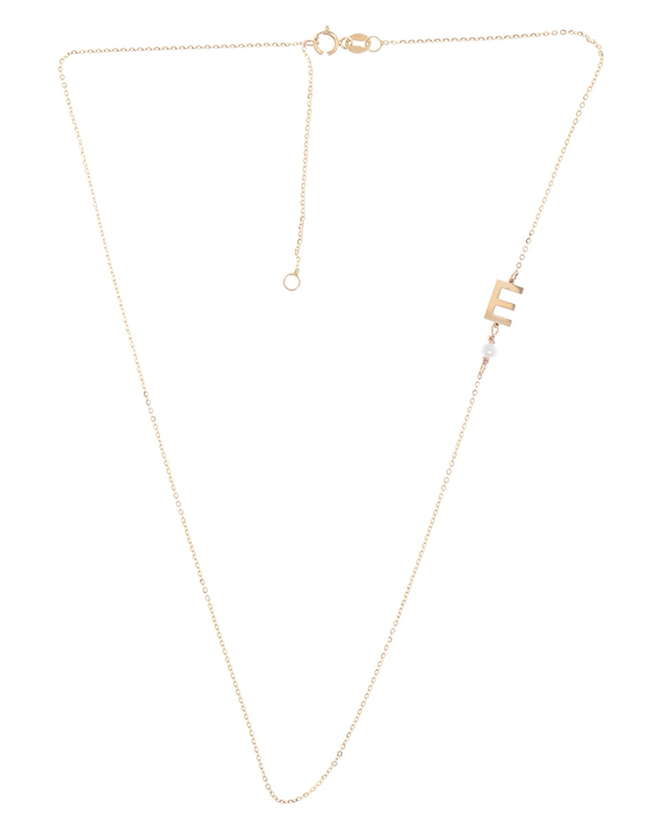 Collar de letra e de oro amarillo 14 K 2