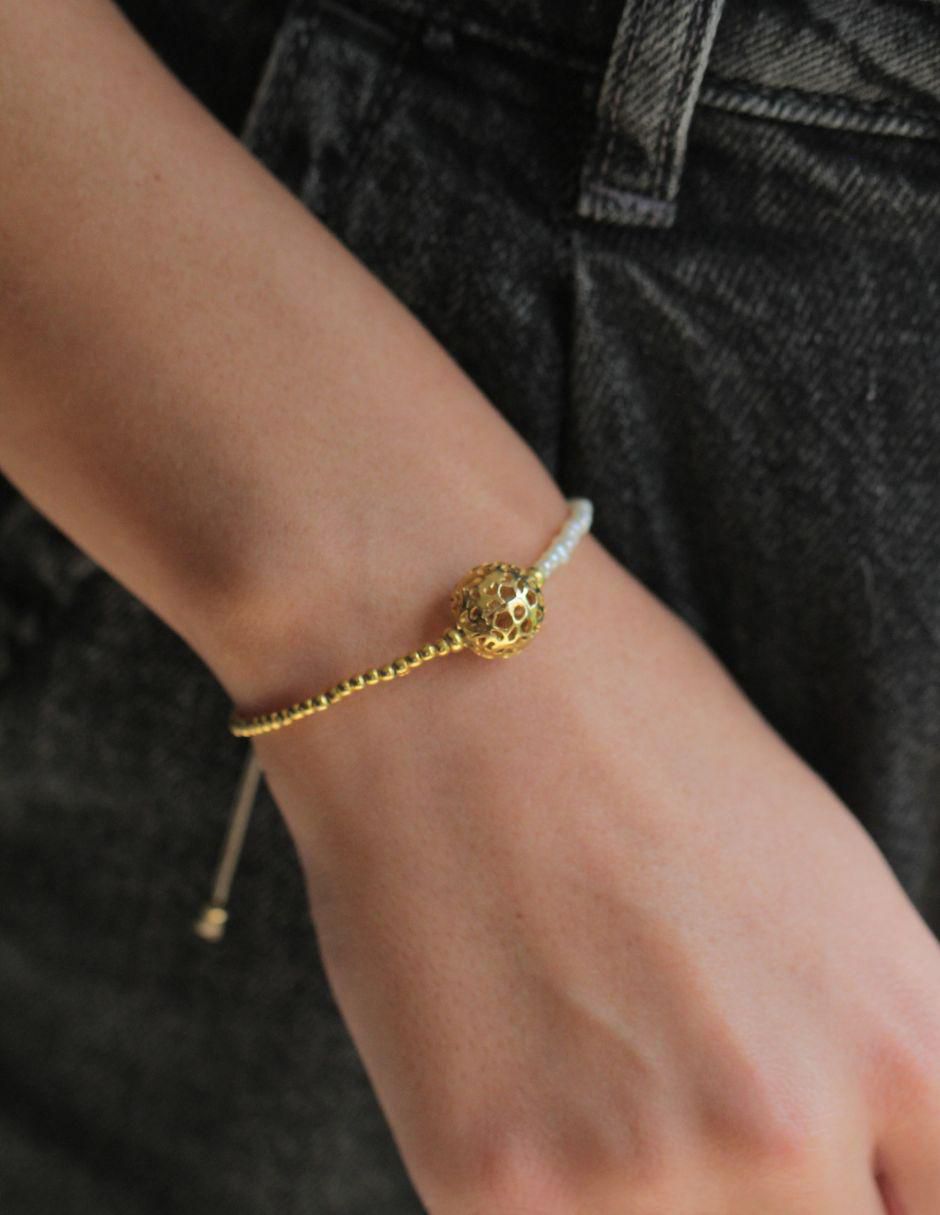Pulsera de baño de oro Ablime Perlas 4