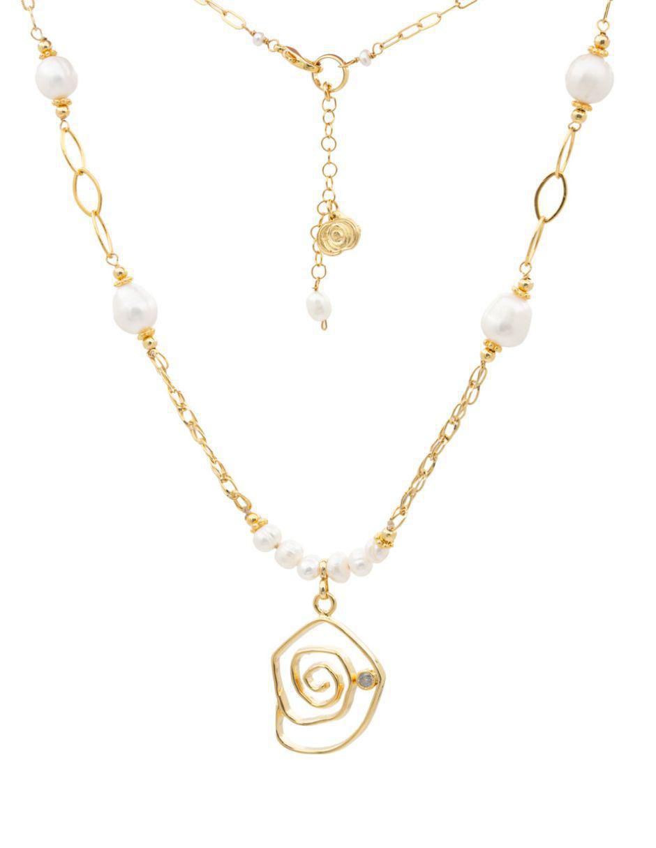 Collar Rosas de baño de oro