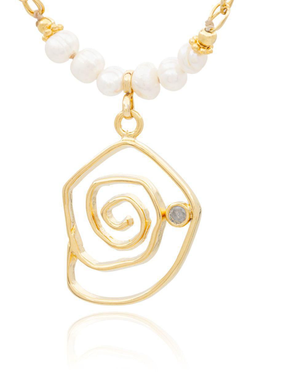 Collar Rosas de baño de oro 2