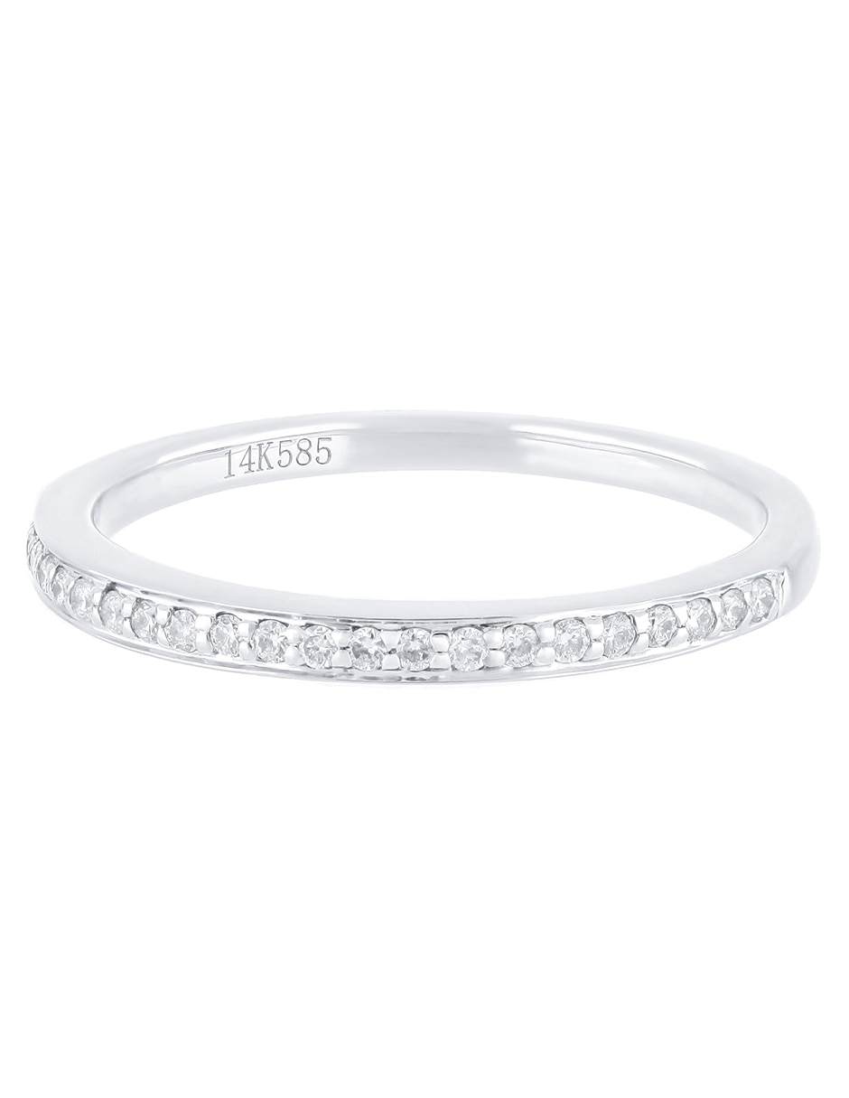 Anillo Piedras Naturales 14 k de oro blanco diamante brillante 3