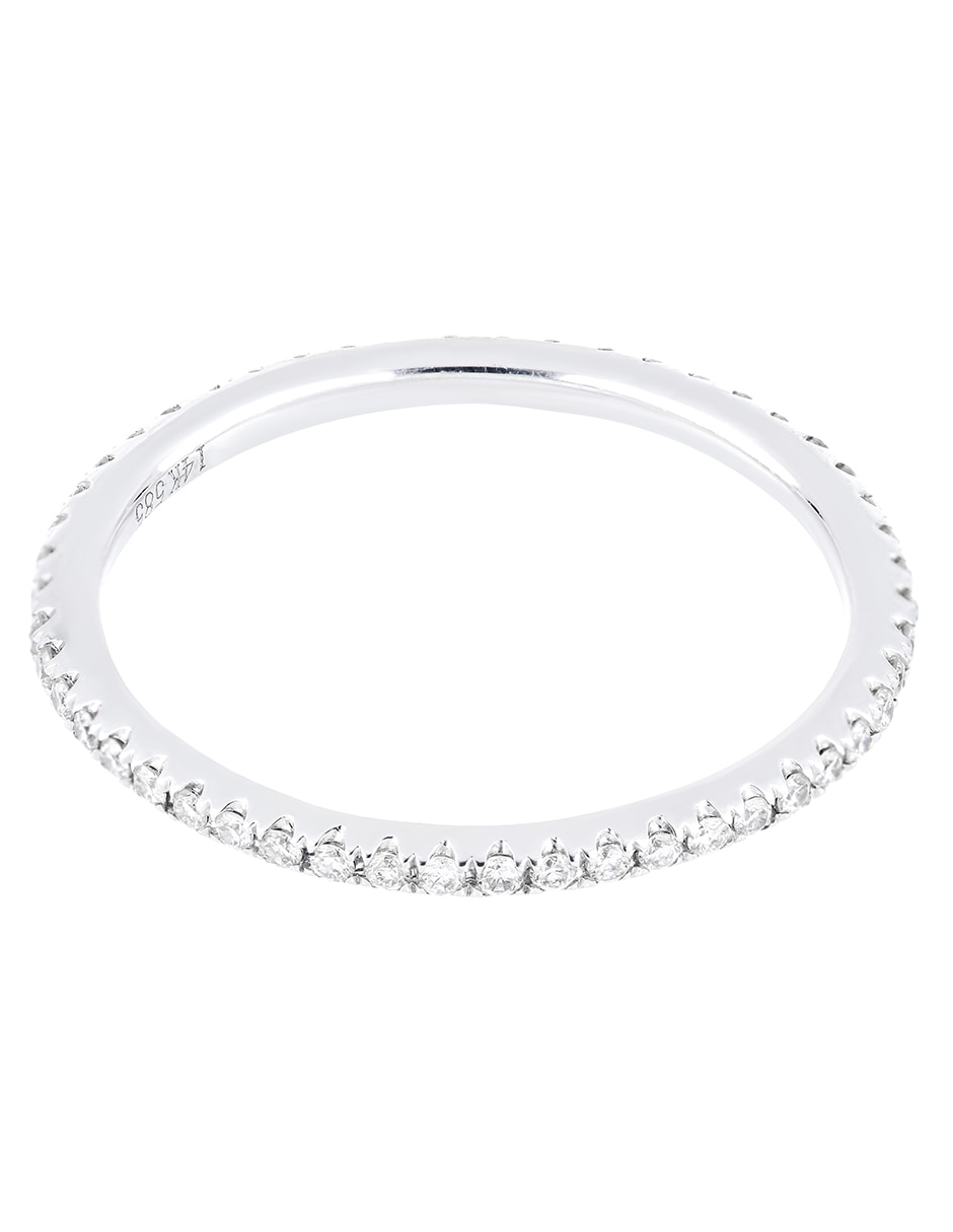 Anillo Piedras Naturales 14 k de oro blanco diamante brillante 3